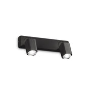 Spot Contemporaneo Rudy Alluminio Nero 2 Luci Gu10 35W 3000K Ip20