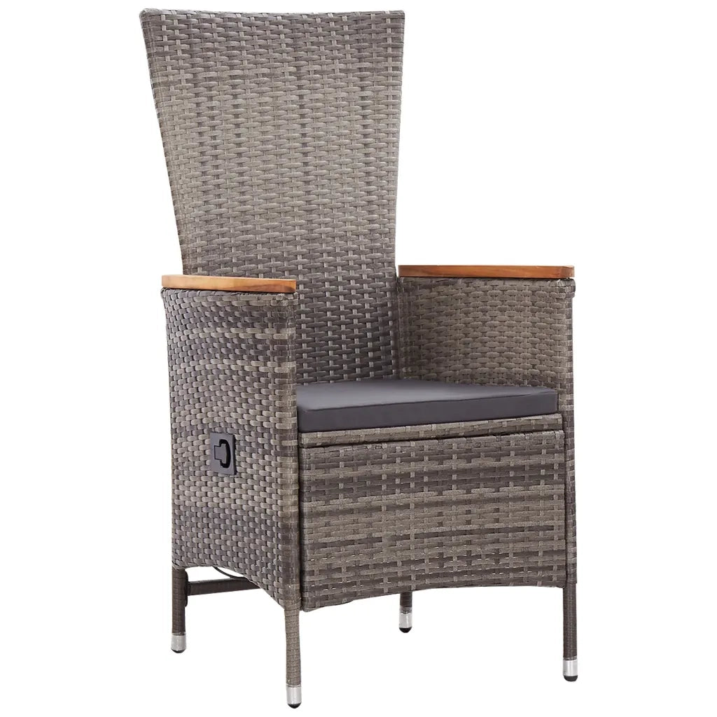 Set da Pranzo da Giardino 3 pz con Cuscini Grigio 3099431