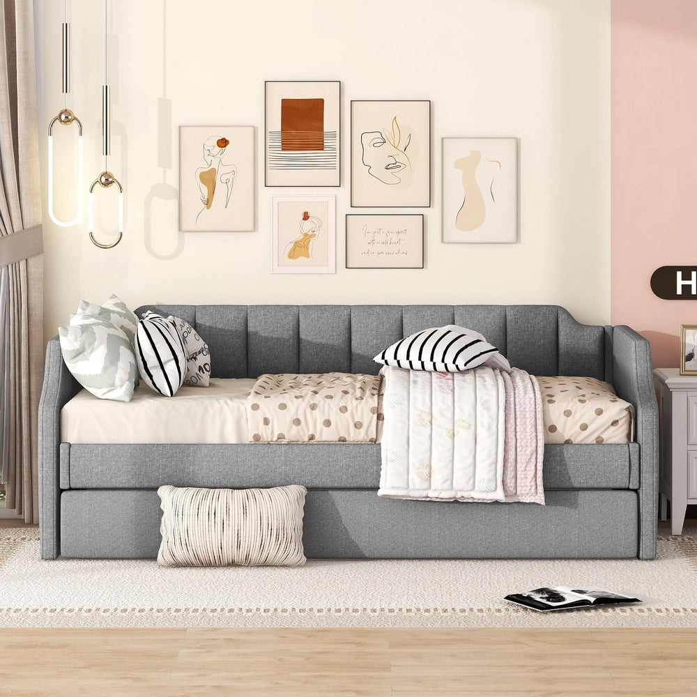 Letto Singolo Imbottito con Rollbett ¨C MINIMAL ¨C Grigio 90x200