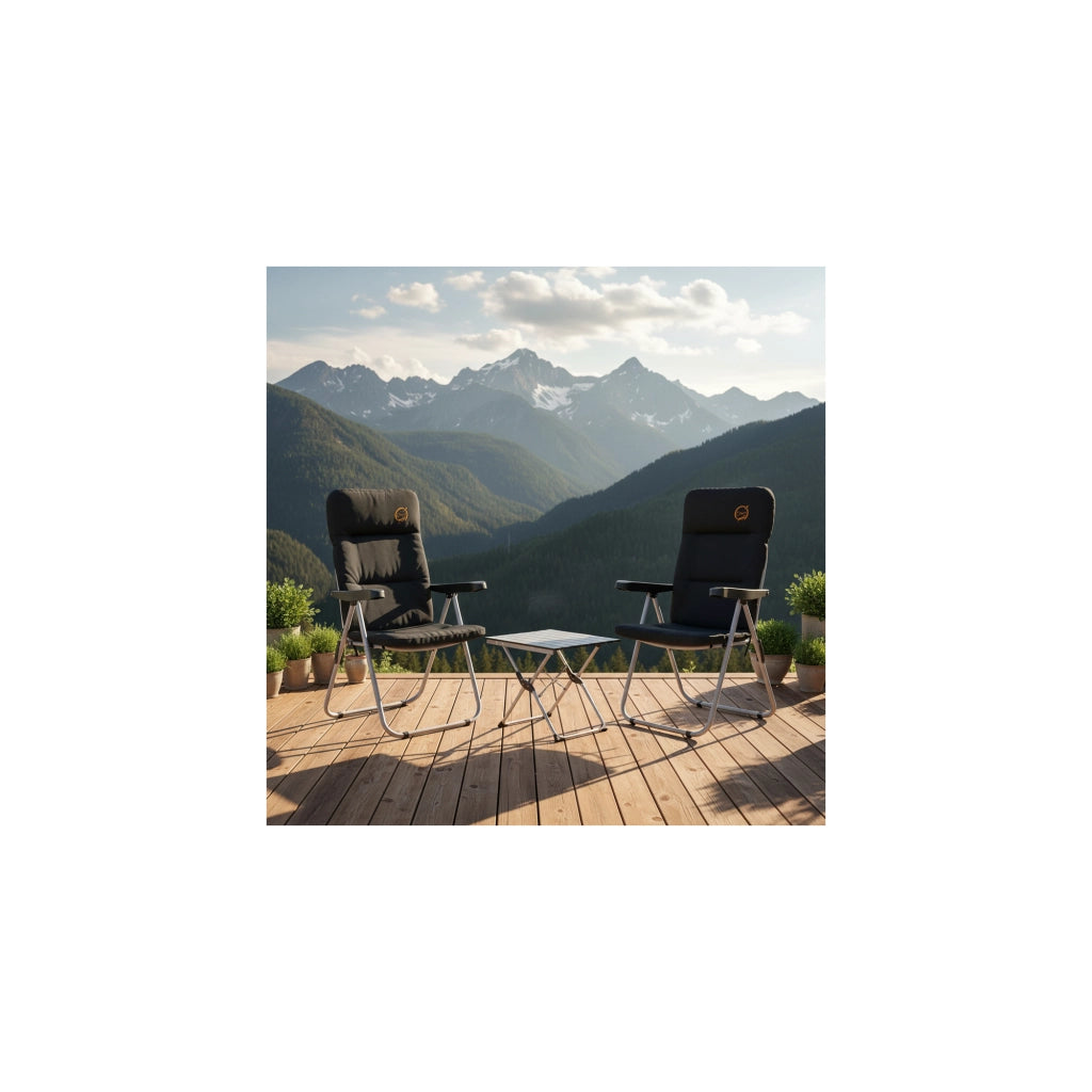 Set di 2 comode poltrone da campeggio pieghevoli - O'Camp - Regolabili in più posizioni - 70 x 105 x 62 cm
