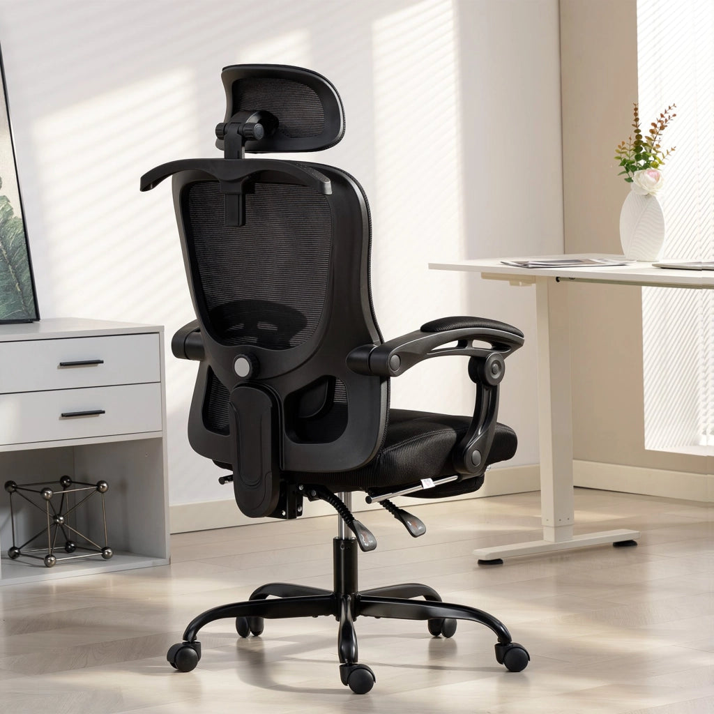 Sedia da ufficio ergonomica ¨C Minimal ¨C nera, rete, 64x64x124 cm