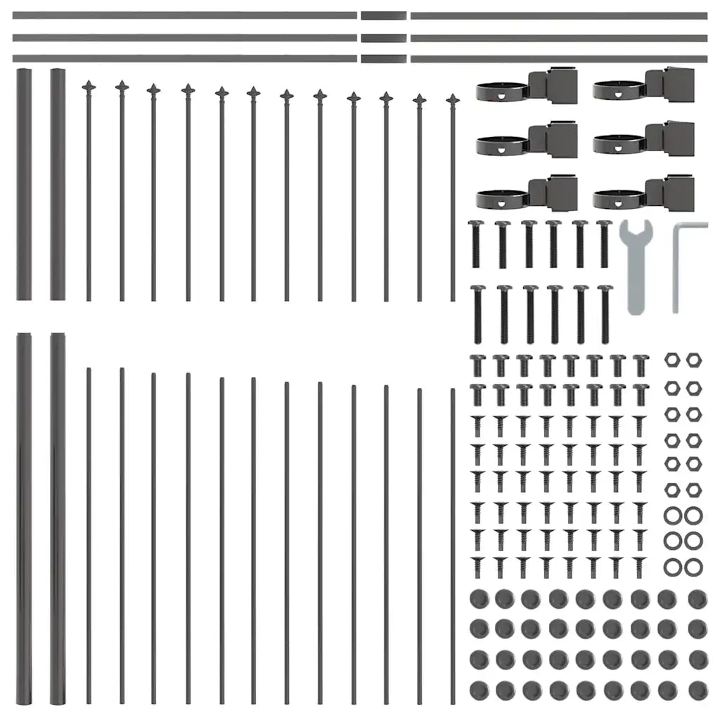 Recinzione per Giardino 7 pcs Grigio 170 x 215 cm 3360128
