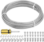 Cavo elettrico in acciaio inossidabile 20 m - Set di cavi elettrici - Cavo elettrico con morsetto - Cavo di tensione - Aiuto di scalata - Impermeabile e resistente alla corrosione