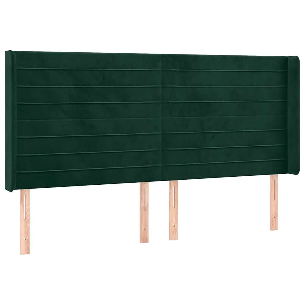Testiera | Testata a LED Verde Scuro 163x16x118/128 cm in Velluto
