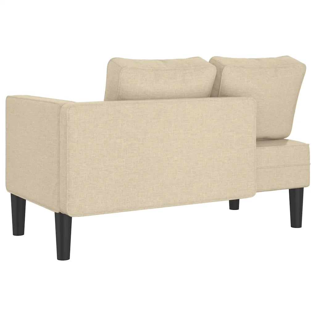 Chaise Longue con Cuscini Crema in Tessuto CFW9887935