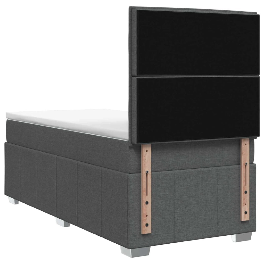 Letto Box Spring LED con Materasso Grigio Scuro 90 x 190 cm 3455501