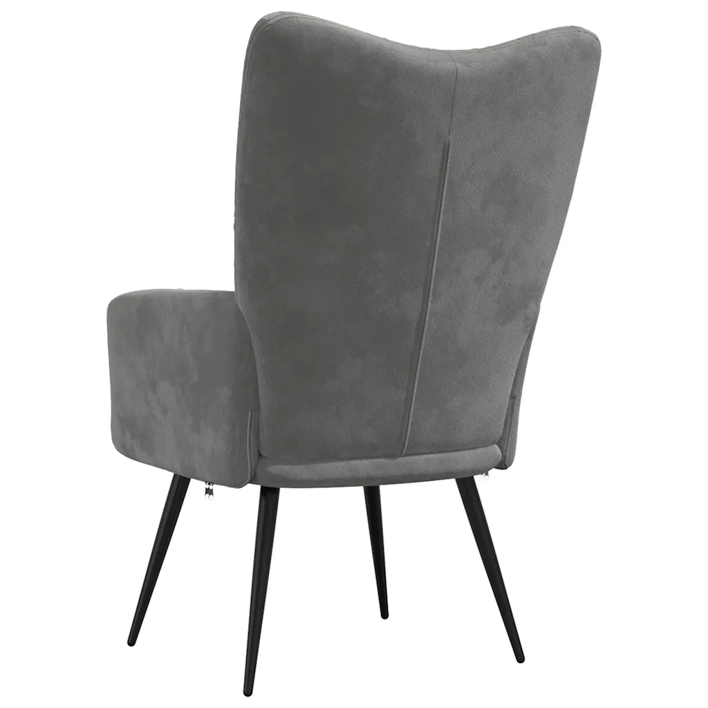 Sedia Relax Grigio Scuro in Velluto 328074