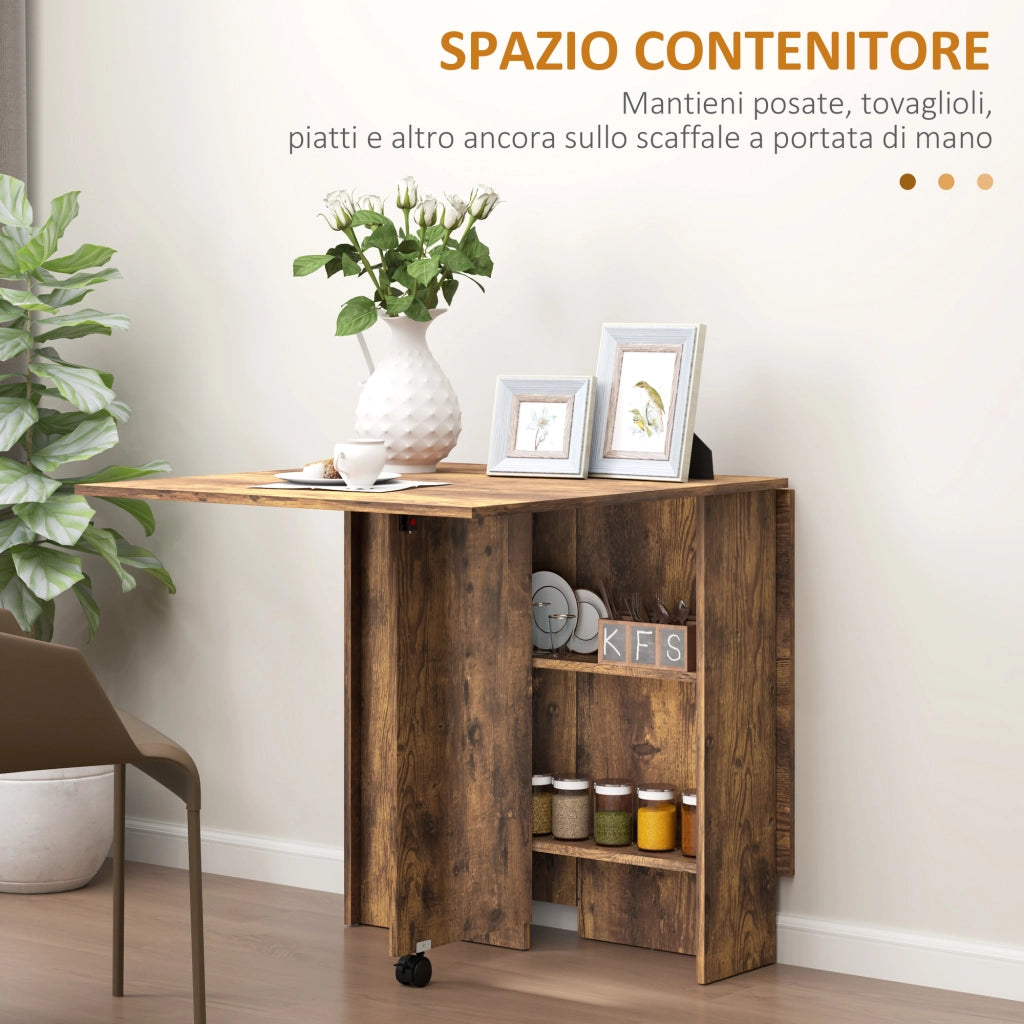 Tavolo da Pranzo Pieghevole per 6 Persone ¨C zephmum ¨C Marrone
