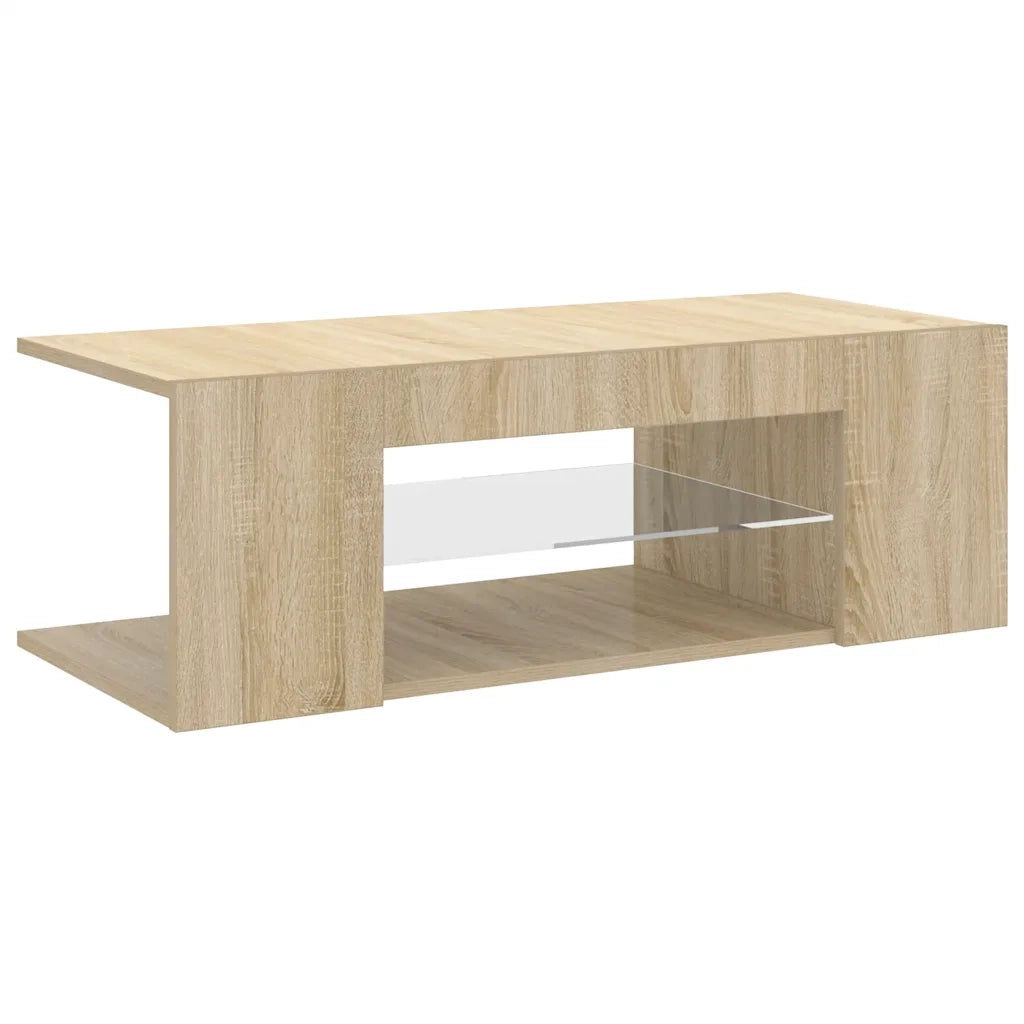 Mobile Porta TV con Luci LED Rovere Sonoma 90x39x30 cm 804241