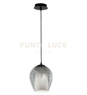 SOSPENSIONE BONNIE 1 VETRO FUME' 1 LUCE ATTACCO E27 D.20CM H.24CM