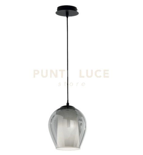 SOSPENSIONE BONNIE 1 VETRO FUME' 1 LUCE ATTACCO E27 D.20CM H.24CM