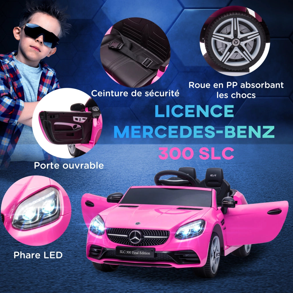Auto Bambini Mercedes SLC 300 Elettrica 12V ¨C Zephmum ¨C Rosa con Telecomando
