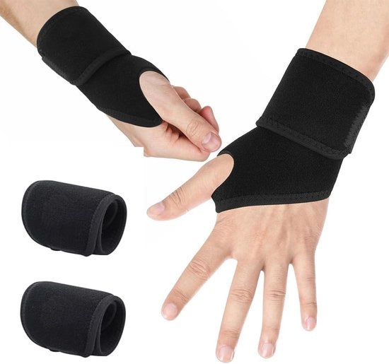 Polsbandages con anello per polso per sostegno e sport - Antiscivolo - Uomini e donne - Leggeri e resistenti - 1 coppia