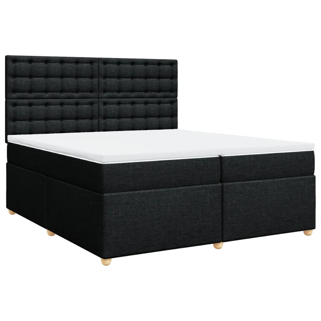 Giroletto a Molle con Materasso Nero 200x200 cm in Tessuto 3293703