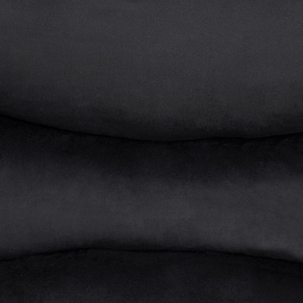 Sedia reclinabile Rivestimento in velluto Nero Push-Back Schienale e poggiapiedi regolabili manualmente Poltrona dal design retrò