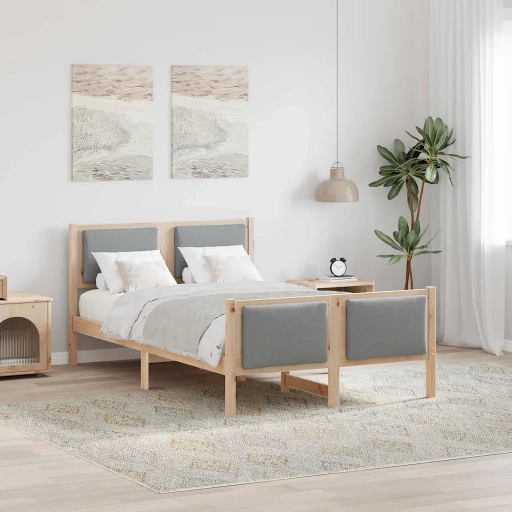 Letto matrimoniale | Letto per adulti | Struttura del letto Grigio chiaro 120 x 190 cm Tessuto