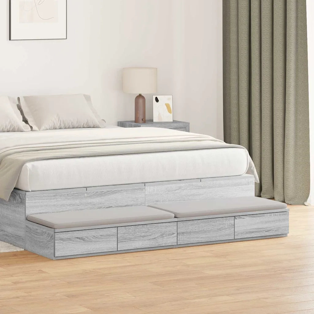 Cassetti per letto | Comodino | Armadio da Notte | Mobiletto da notte Grigio Sonoma 150 x 36,5 x 16,5 cm