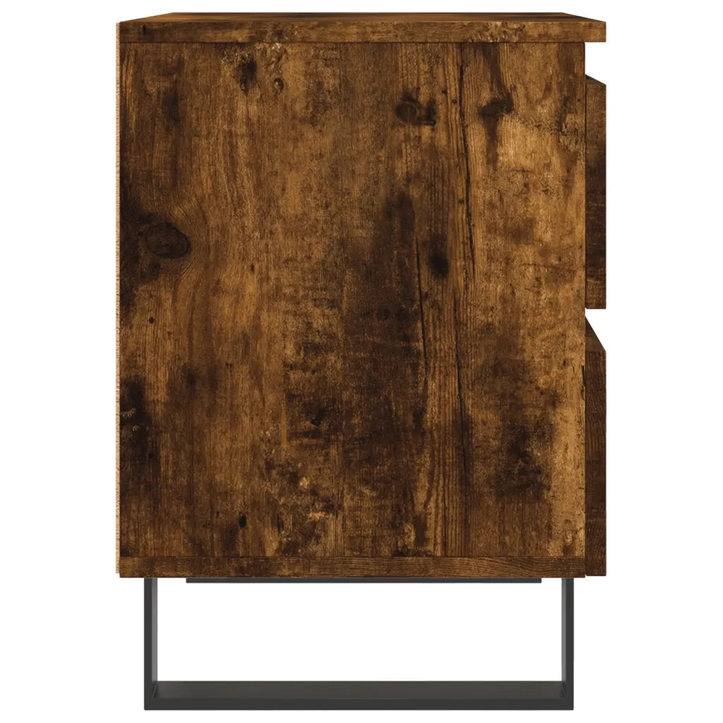 Comodino Rovere Fumo 40x35x50 cm in Legno Multistrato 826902