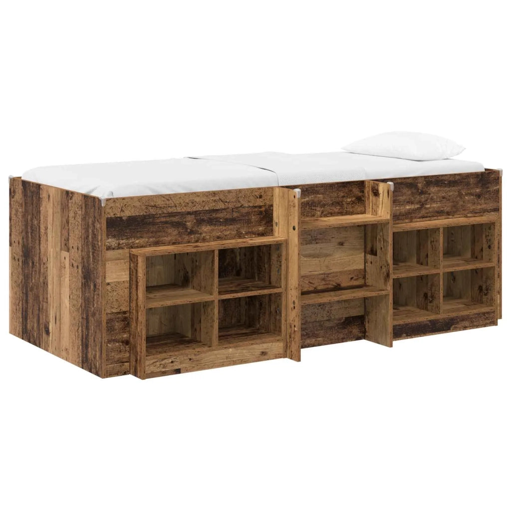 Struttura Letto Loft con Mobile 3 pz Legno antico 3423412