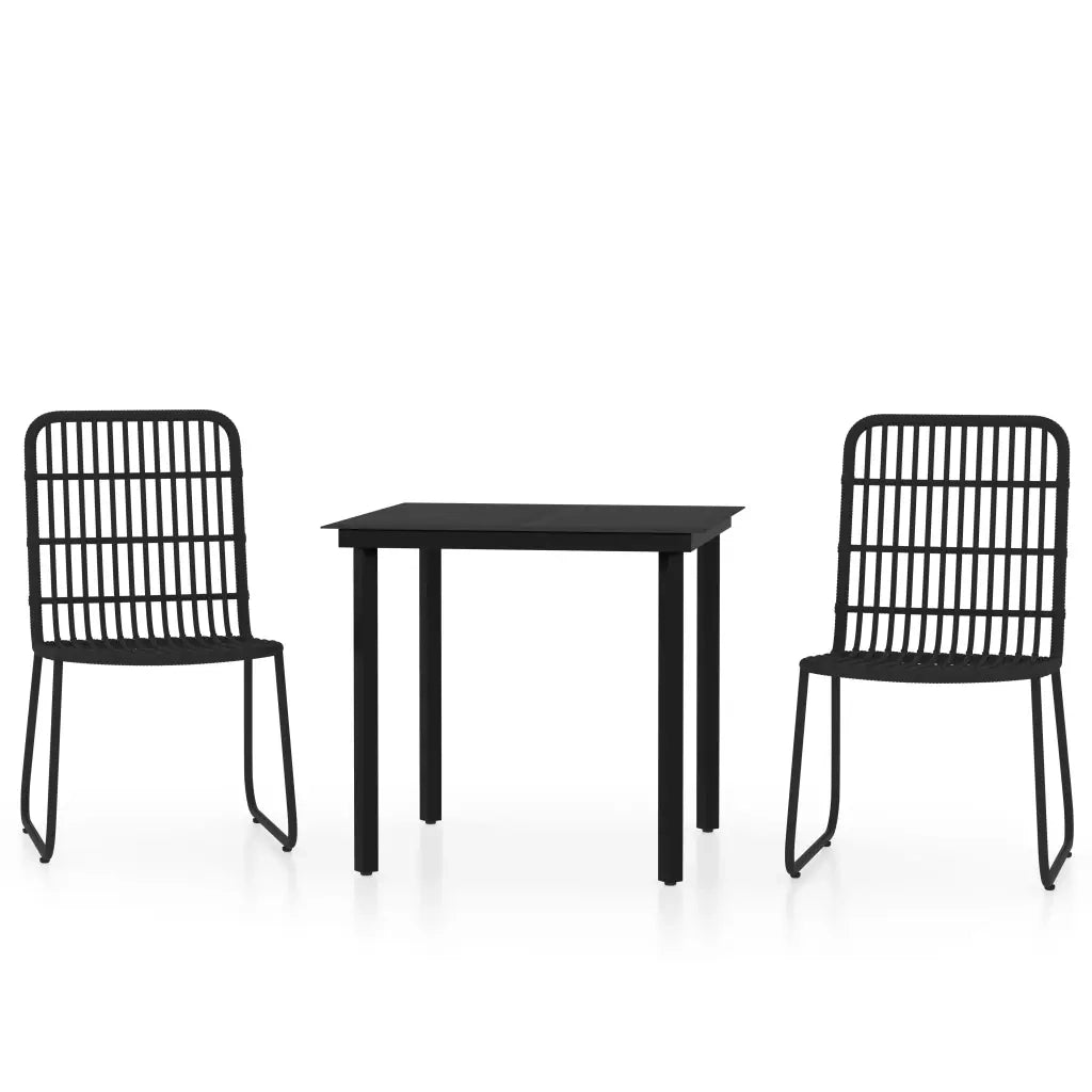 Set da Pranzo da Giardino 3 pz Nero 3099167