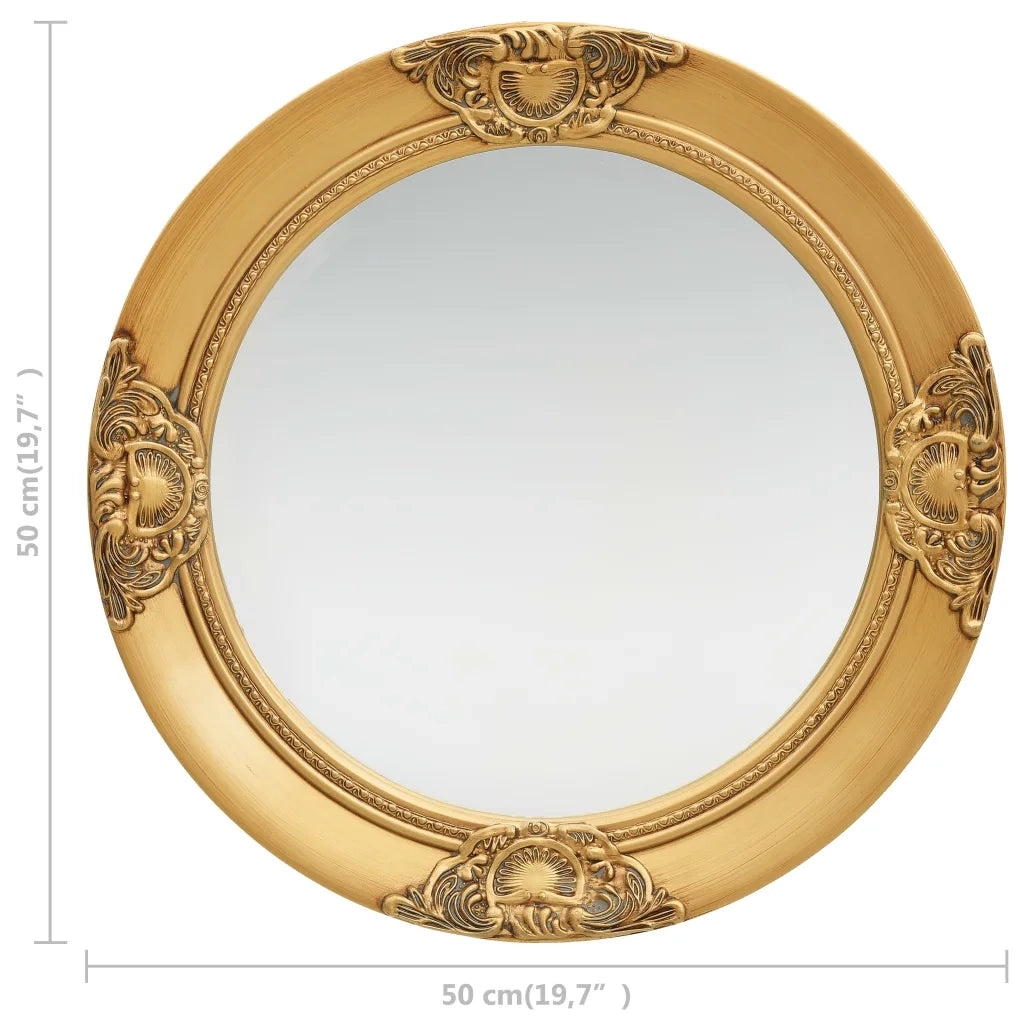 Specchio da Parete Stile Barocco 50 cm Oro 320345