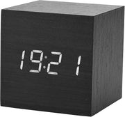 Alarme Digitale con Visualizzazione della Temperatura - Alarme Digitale con Comando a Voz - 3 Allarmi - Design in Legno - Funziona con Batterie o Alimentazione Elettrica - Orologio Digitale