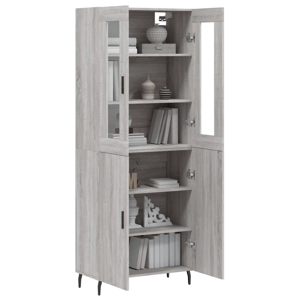 Credenza | Madia | Buffet da pranzo | Armadio da pranzo Grigio Sonoma 69,5x34x180 cm in Legno Multistrato