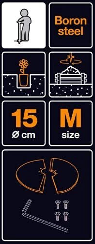Fiskars 1000640 QuikDrill Trivella Manuale Diametro 20 cm Lunghezza 110 cm Peso 2.4 Kg colore Nero-Arancione