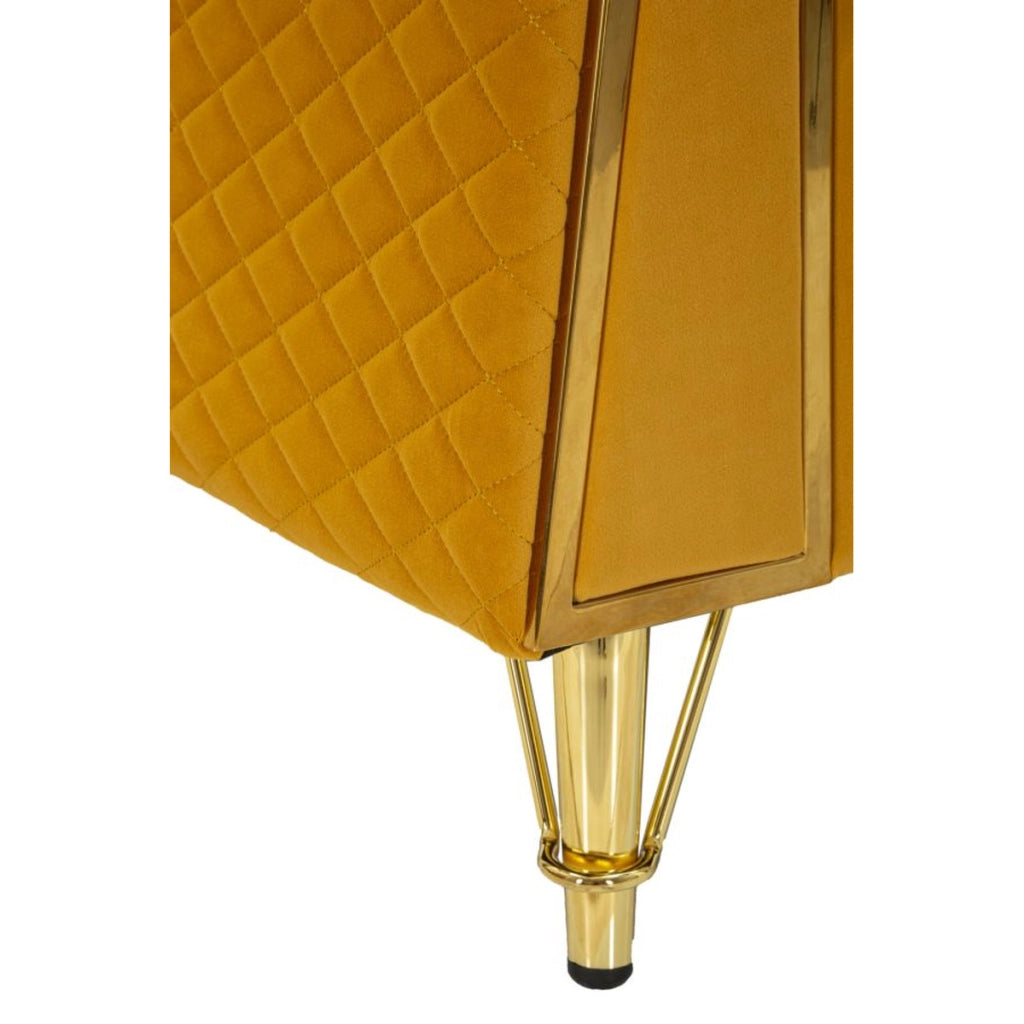 Poltrona VKH320, Giallo, Legno, 104x83x76 cm