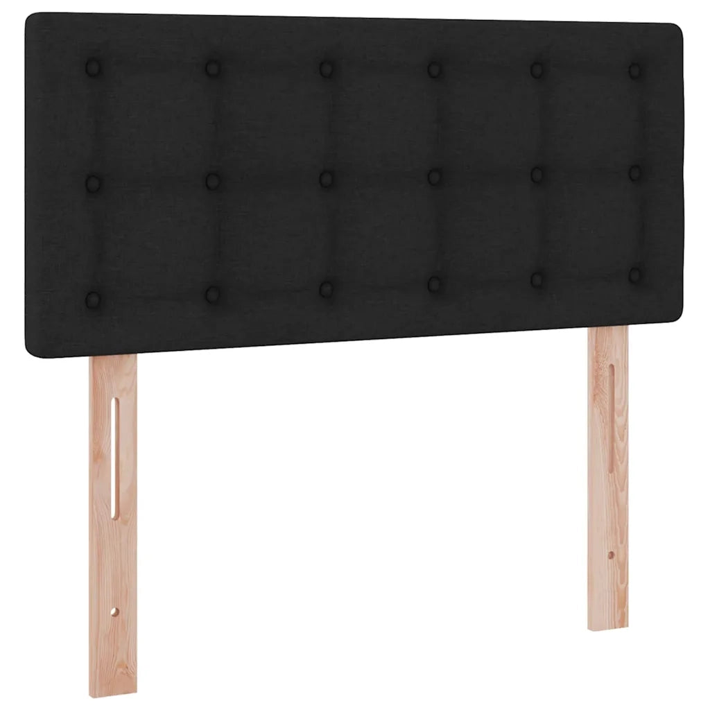 Letto con contenitore e LED con led Nero 90 x 190 cm Tessuto 3371240