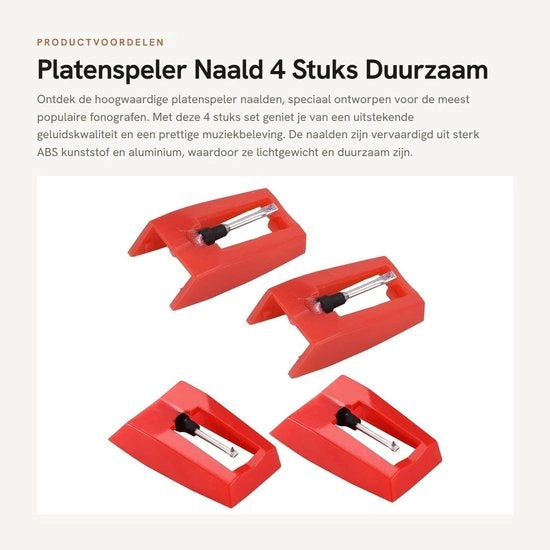Platenspeler Nastrino 4 Pezzi - Compatibile con CROSLEY/JENSEN/VICTROLA - Leggero - Duraturo - Installazione Facile - Materiale di Alta Qualità ABS e Alluminio - Stilo