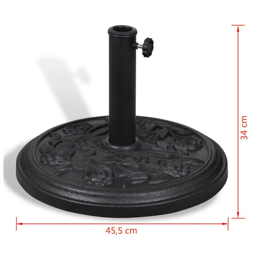 Base per ombrellone rotonda in resina nera 9 kg diametro 38 e 48 mm 2202080