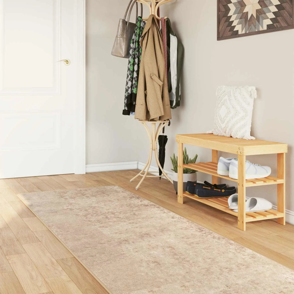 Runner Tappeto MARSA Beige 100 x 250 cm Poliestere e PVC 42023092