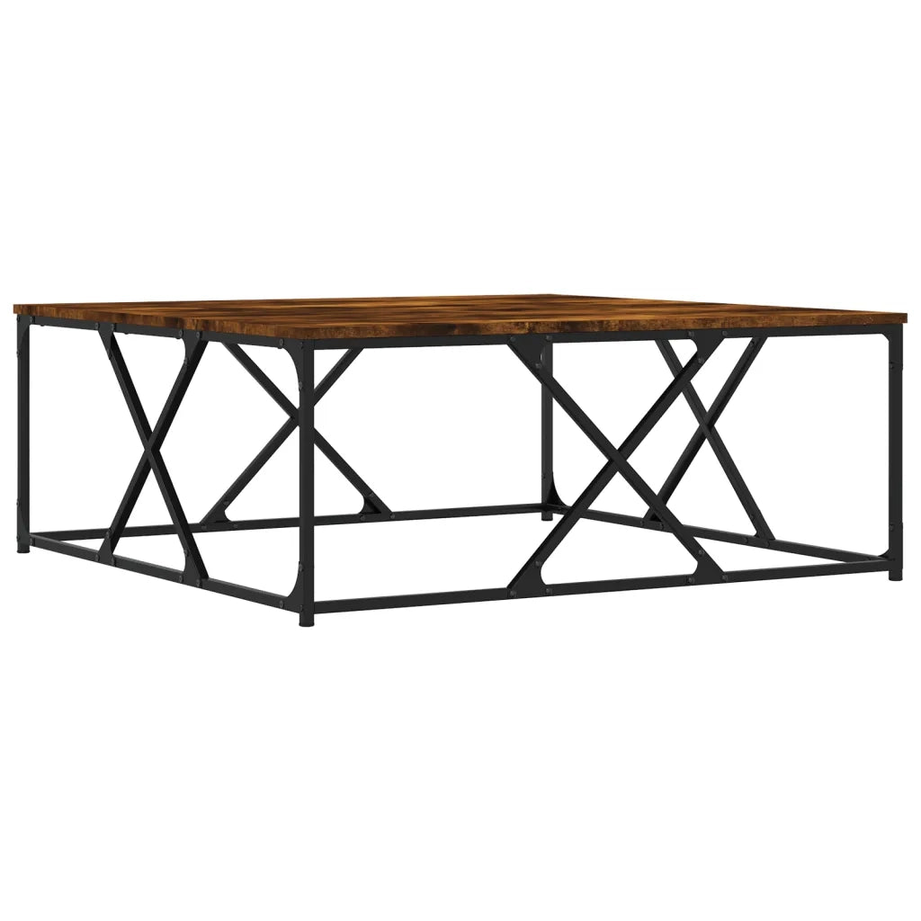 Tavolino da Salotto Rovere Fumo 100x100x40 cm Legno Multistrato 835366