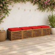 Cuscini per Sedia in 4 Pezzi VUGHT 4 pcs 100% Poliestere Rosso 946292