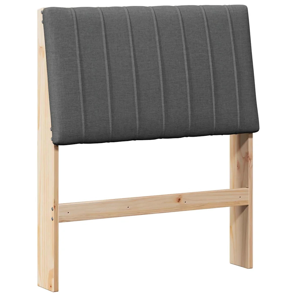 Testiera | Testata imbottita Grigio scuro 80 cm Pino massello