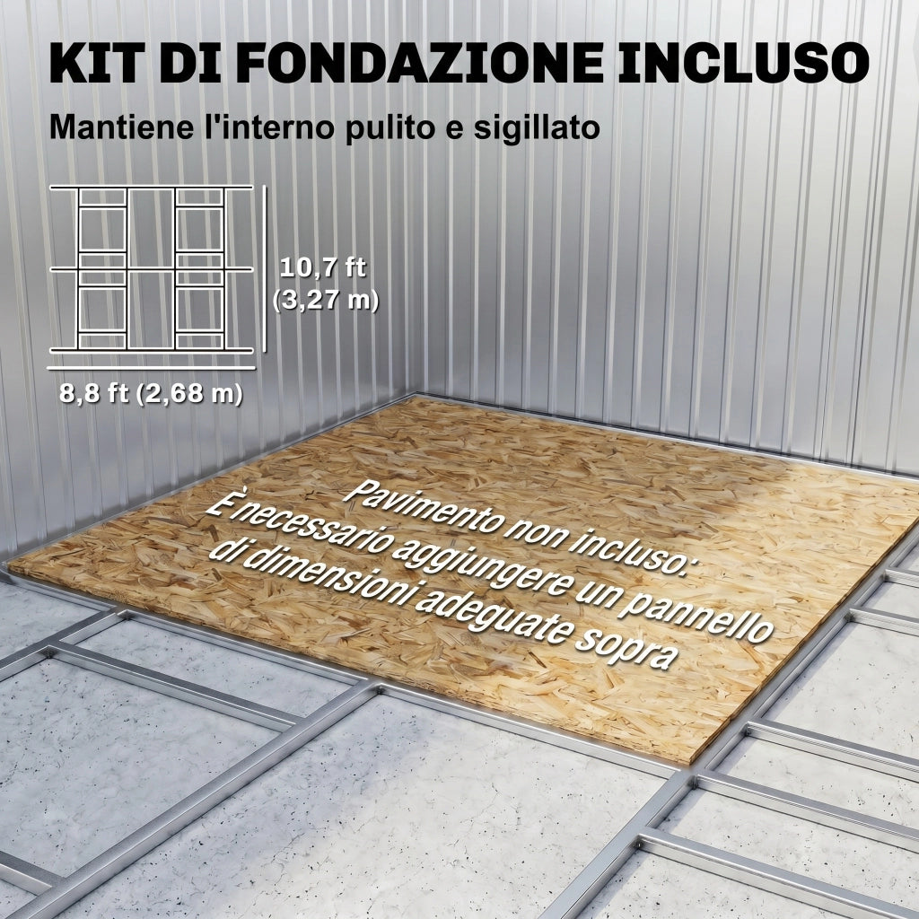 Capanno da Giardino ¨C Zephmum ¨C Grigio Acciaio Zincato 12.4m2
