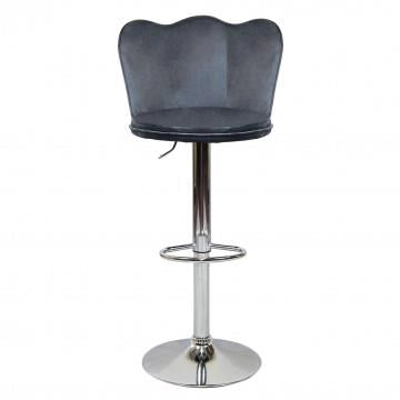 ERIC SGABELLO IN METALLO CON SEDUTA IN VELLUTO DI COLORE GRIGIO 51X49X101H CM OKX