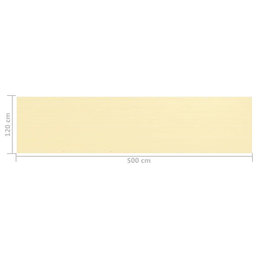 Paravento da Balcone Beige 120x500 cm in HDPE 310918