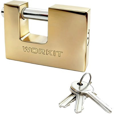 LUCCHETTO RETTANGOLARE WORKIT - OTTONE CHIAVI 3 MM 70- 6 pezzi