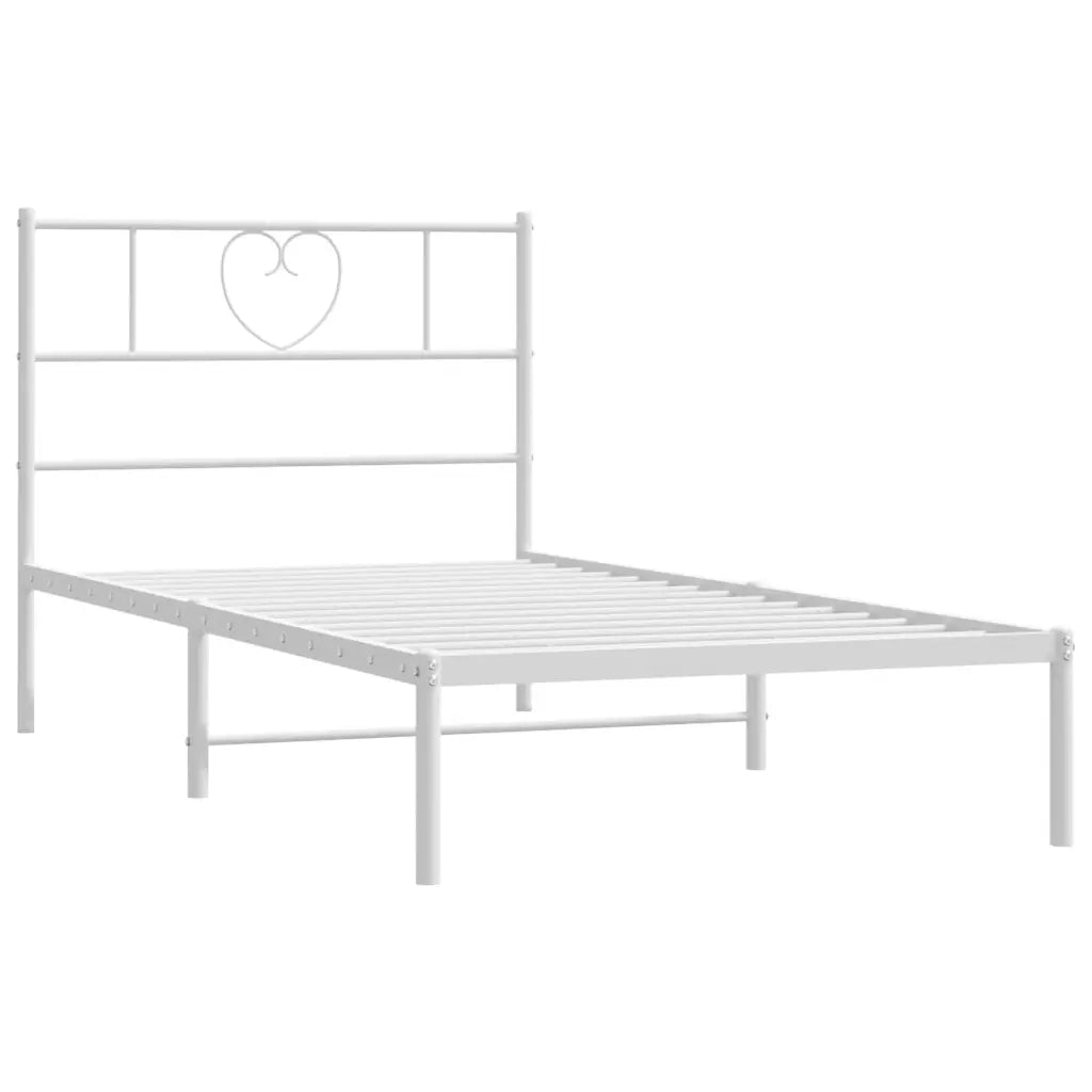 Giroletto con Testiera Metallo Bianco 90x200 cm 355505