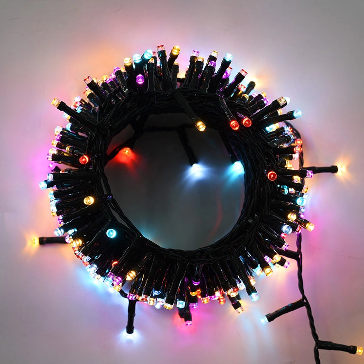CATENA LUMINOSA CLUSTER 1360 LED MULTICOLORE SU CAVO VERDE DI 41mt A 36V - PERFETTA PER AVVOLGERE ALBERI DI NATALE ILLUMINARE FESTE ED ALTRI EVENTI SPECIALI