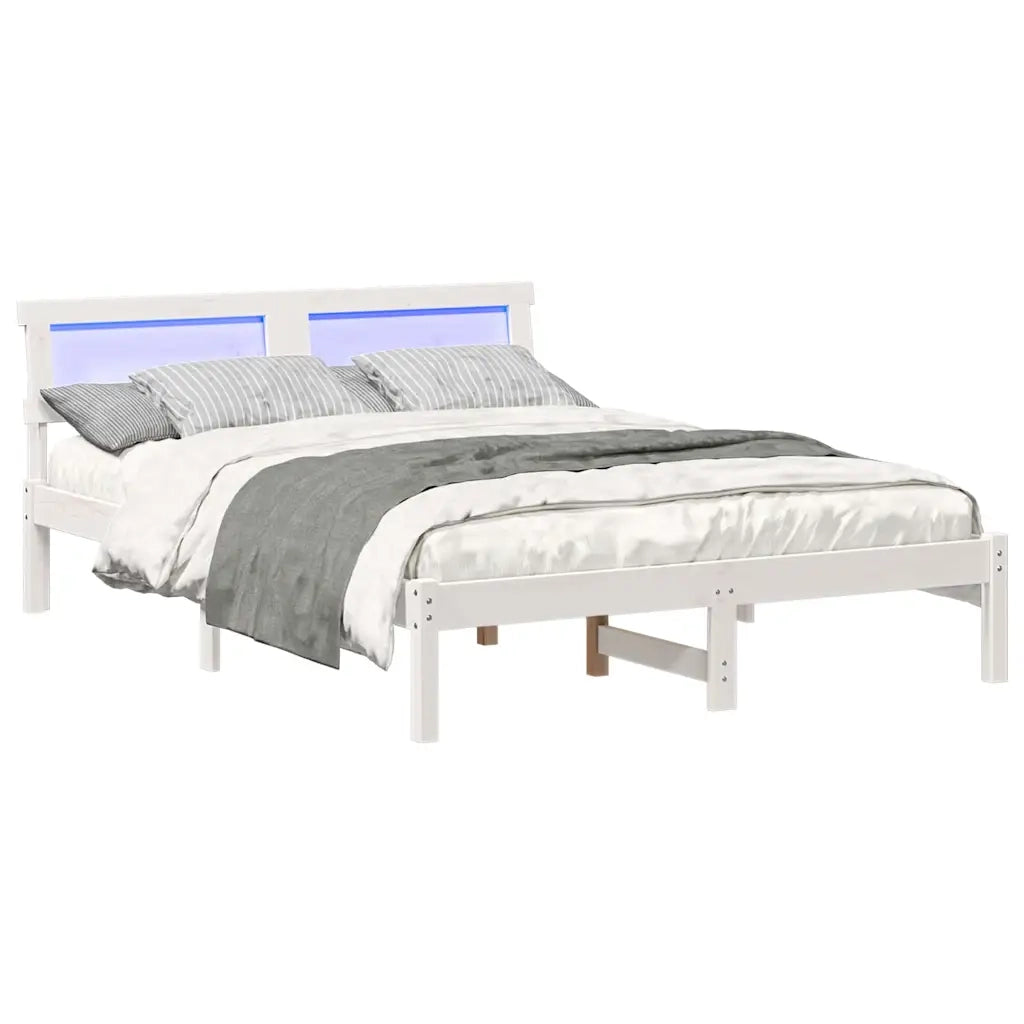 Letto matrimoniale | Letto per adulti | Struttura del letto Bianco 120 x 200 cm Pino massello