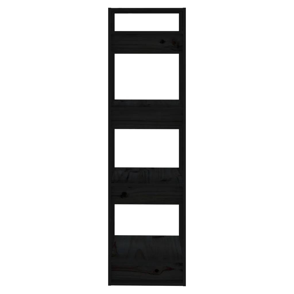 Libreria/Divisorio Nero 41x35x125 cm in Legno Massello di Pino 813868