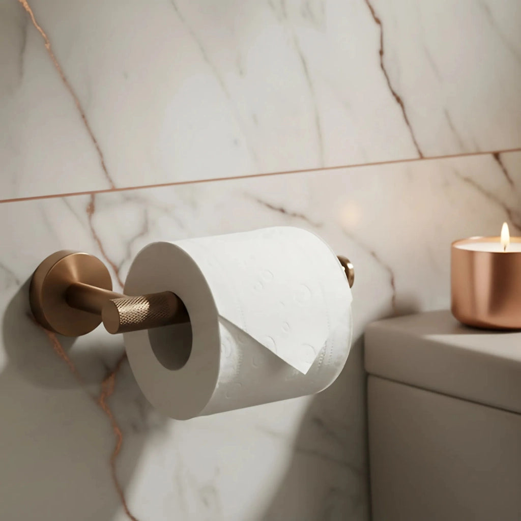 Set Accessori Da Bagno Grid Brush Copper 4 Pezzi