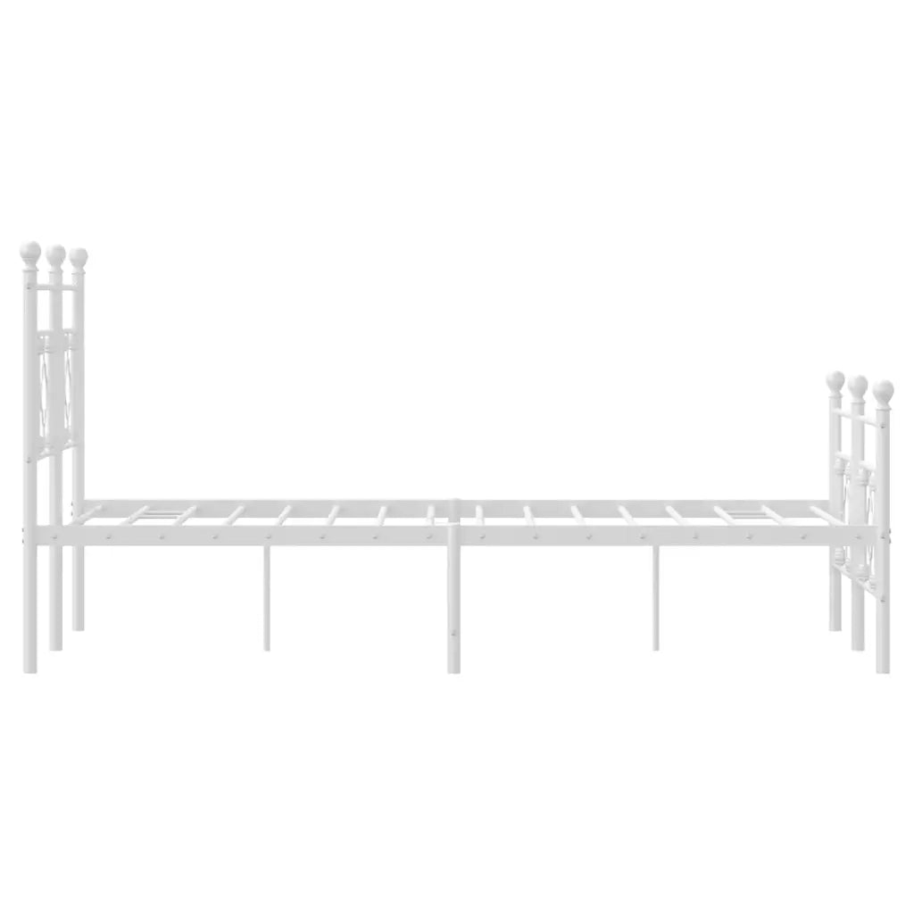 Giroletto con Testiera e Pediera Metallo Bianco 120x190 cm 374403
