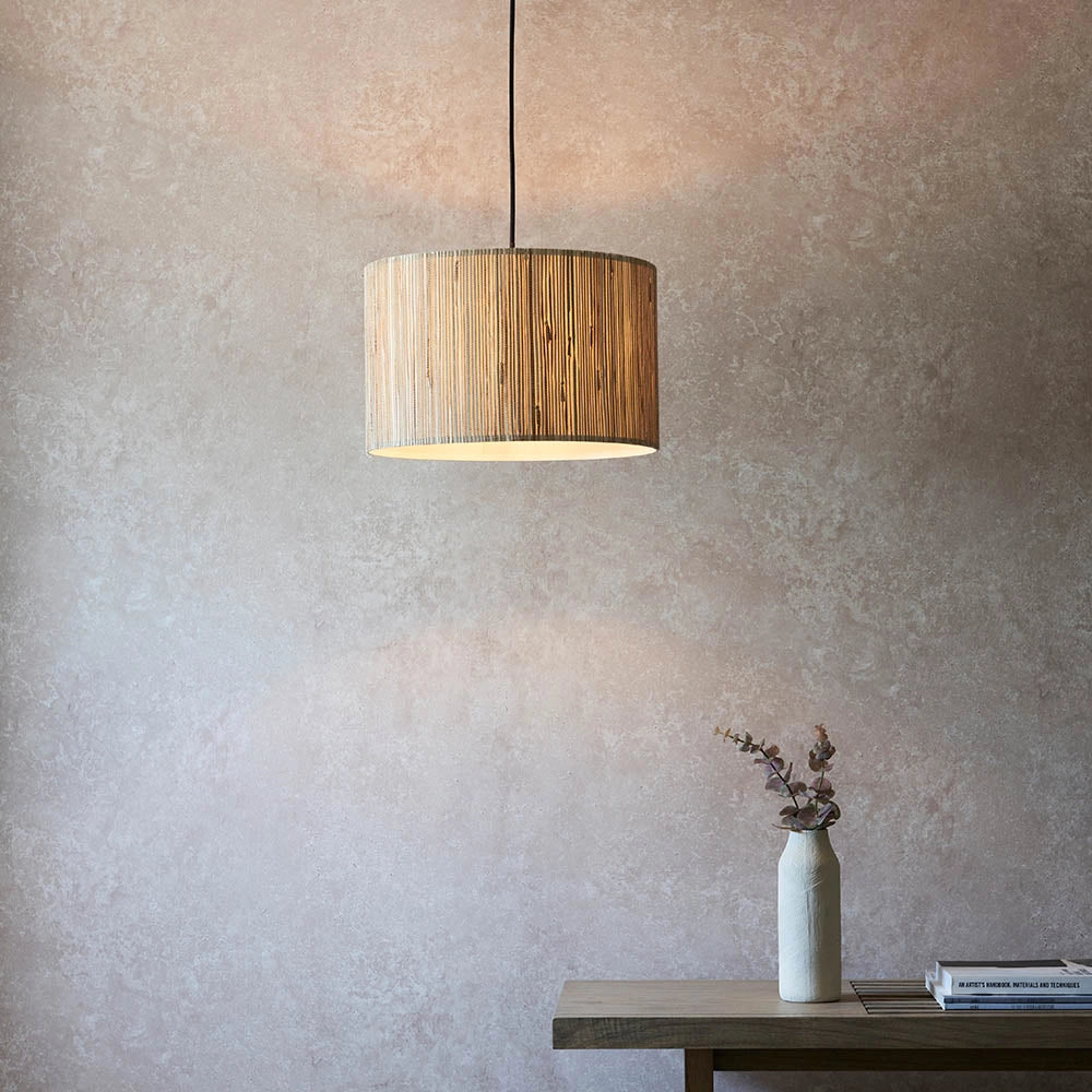 Lampada a sospensione cilindrica alghe beige E27 Endon