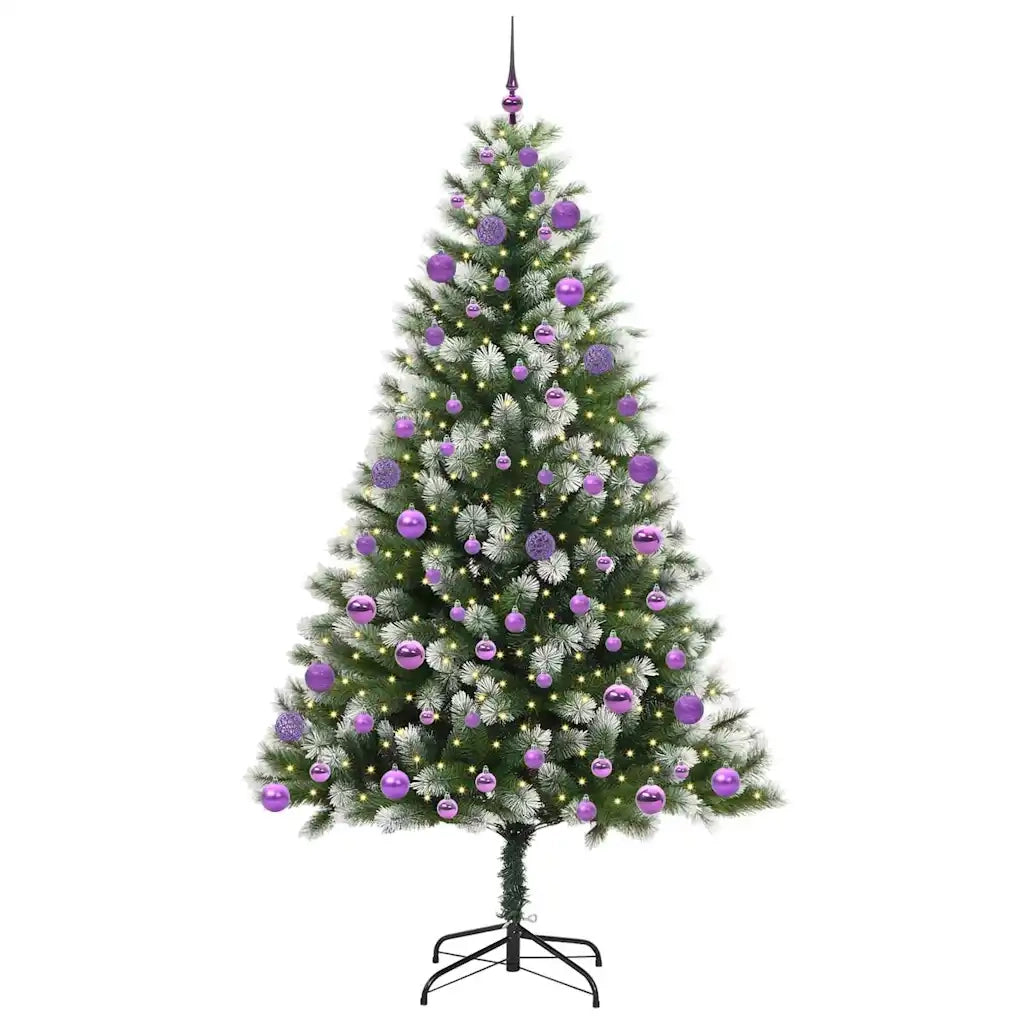 Albero di Natale artificiale a cerniera con neve fioccata 3395457