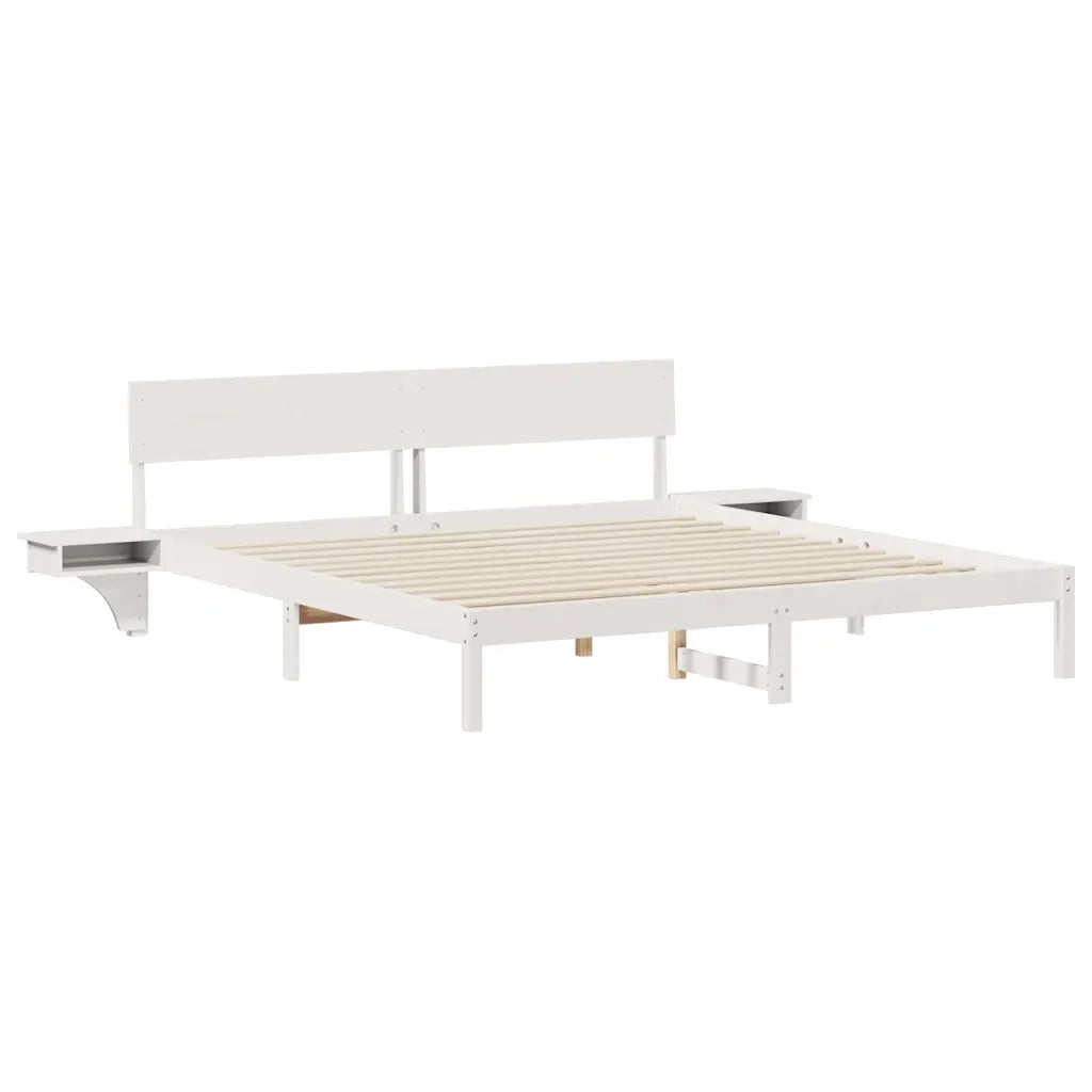 Struttura del letto Bianco 200 x 200 cm Pino massello