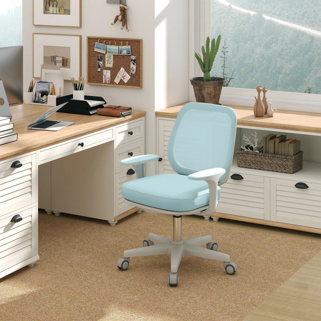 Sedia da ufficio ergonomica ¨C Xylo ¨C Schienale in rete, altezza regolabile, verde 55x48x82,5-94,5cm